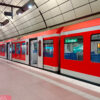 Red S-Bahn train in Hamburg