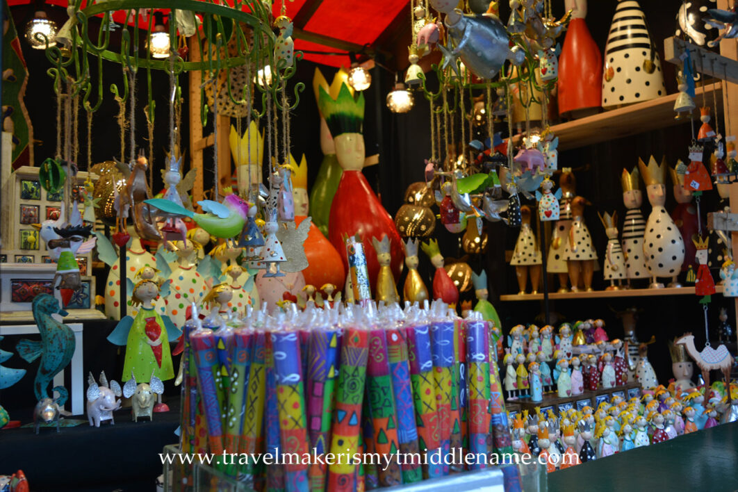 A variety of colourful wooden toys