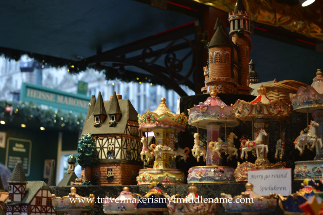 Handmade clay smoking incense houses in the form of traditional half timbered houses and figurines